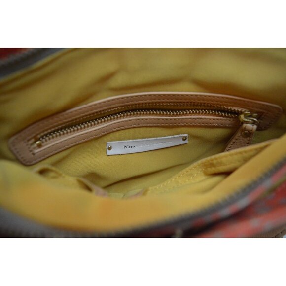 Anthorpologie Pilcro & The Letterpress Orange Beige Gray Crossbody Bag Buckle St - Picture 10 of 11